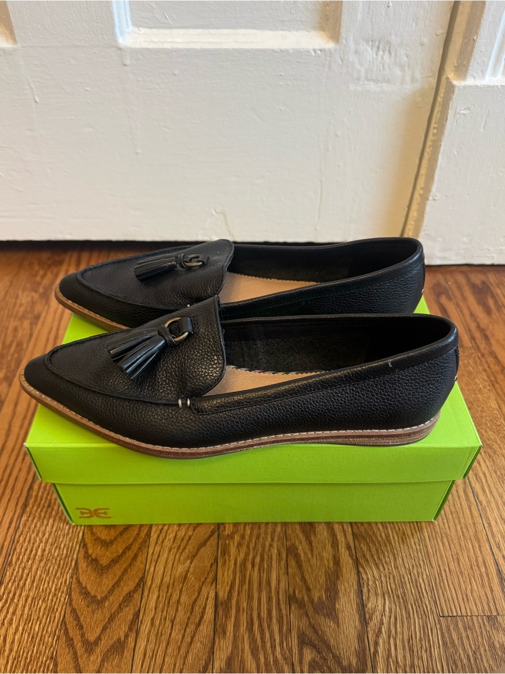 Sperry Black Leather Tassel Loafers